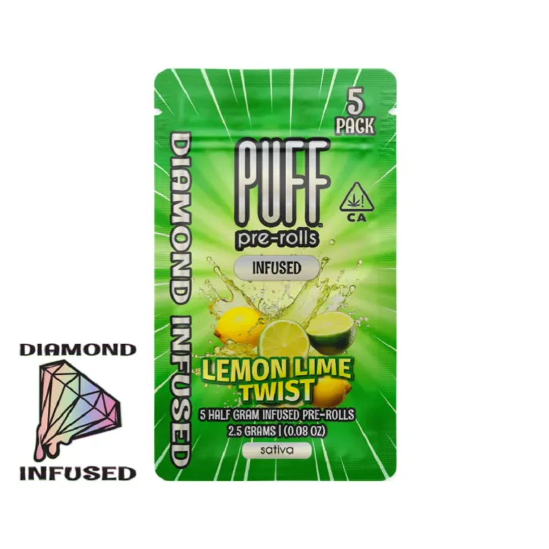 DIAMOND INFUSED PREROLL 5PK [2.5G] LEMON LIME TWIST - 2.5 G - 5 PACK product image