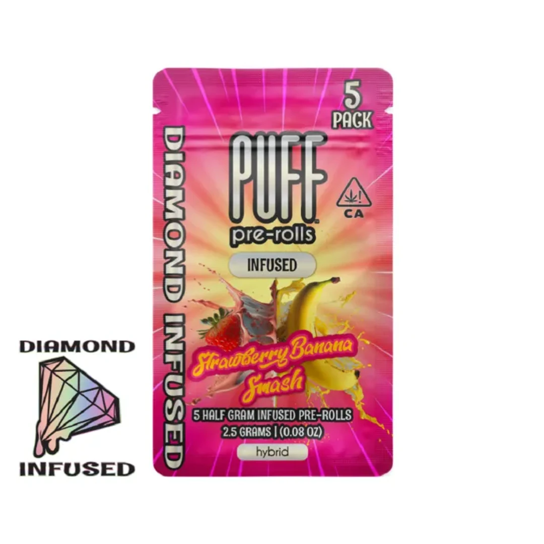 DIAMOND INFUSED PREROLL 5PK [2.5G] STRAWBERRY BANANA SMASH - 2.5 G - 5 PACK product image