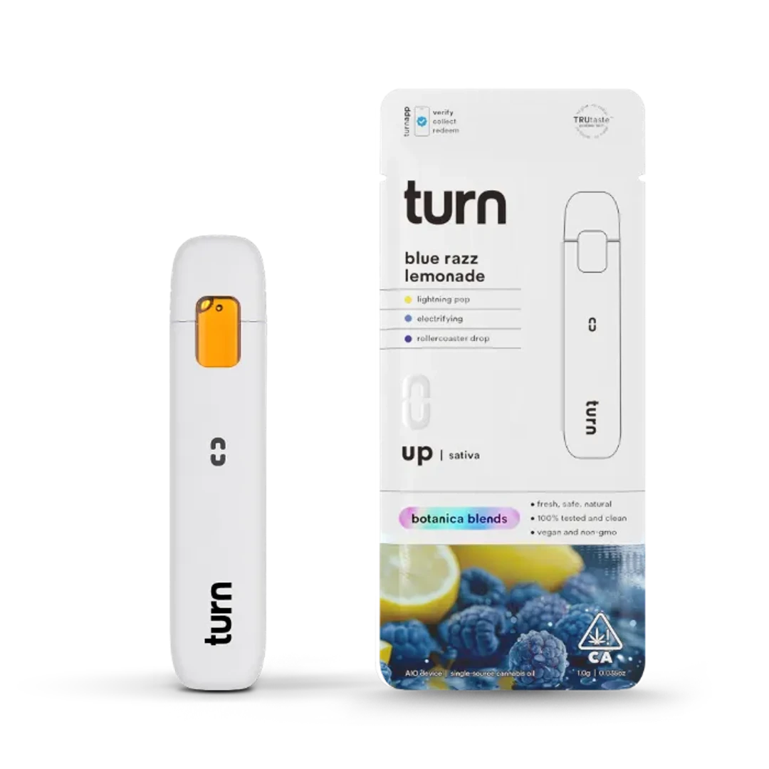 TURN UP BOTANICAL BLENDS READY TO USE VAPORIZER [1G] BLUE RAZZ LEMONADE - 1 G product image