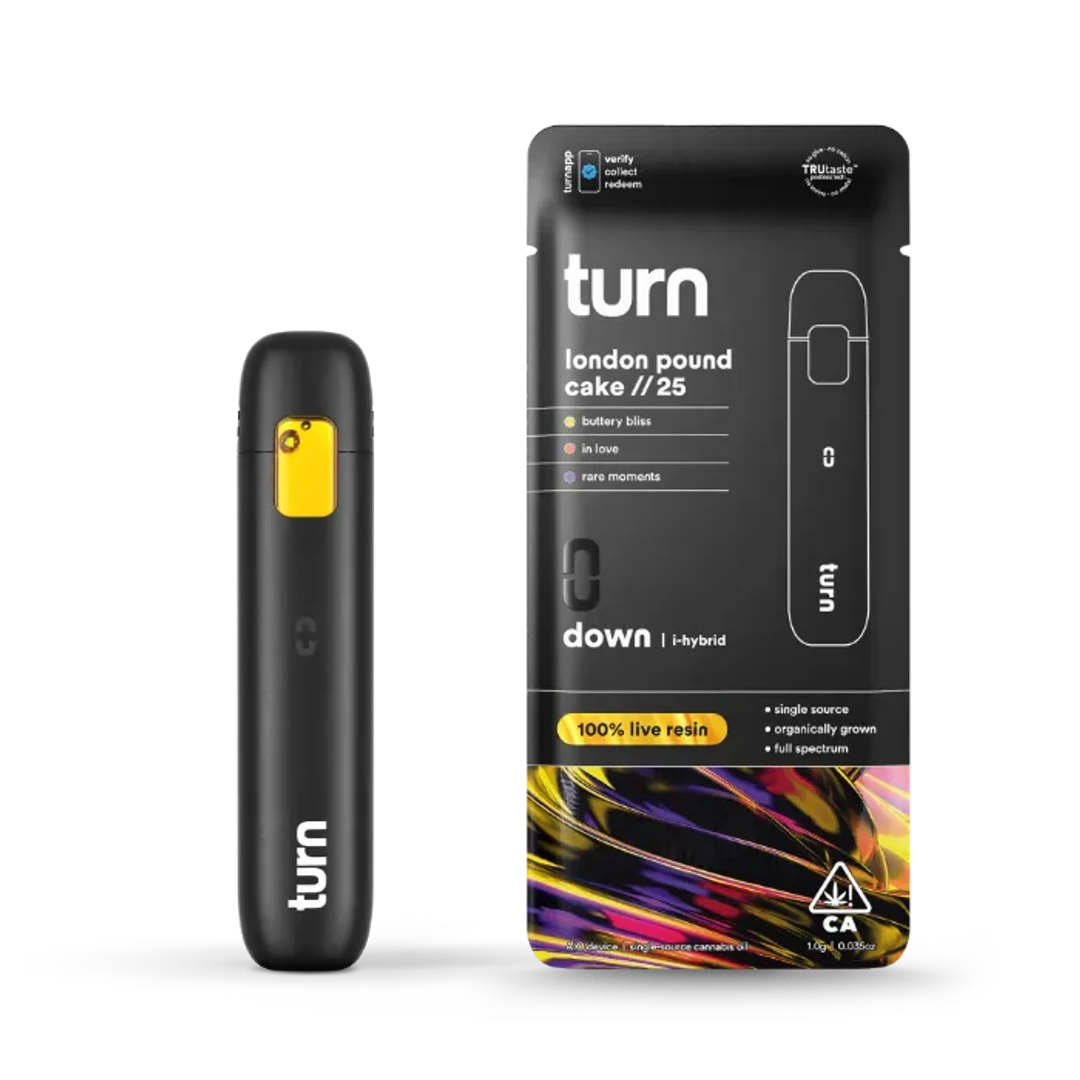 TURN DOWN LIVE RESIN READY TO USE VAPORIZER [1G] LONDON POUND CAKE // 25 - 1 G
