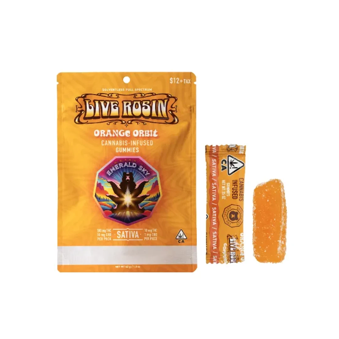 LIVE ROSIN GUMMIES 10PK [100MG] ORANGE ORBIT - 100 MG - 10 PACK product image