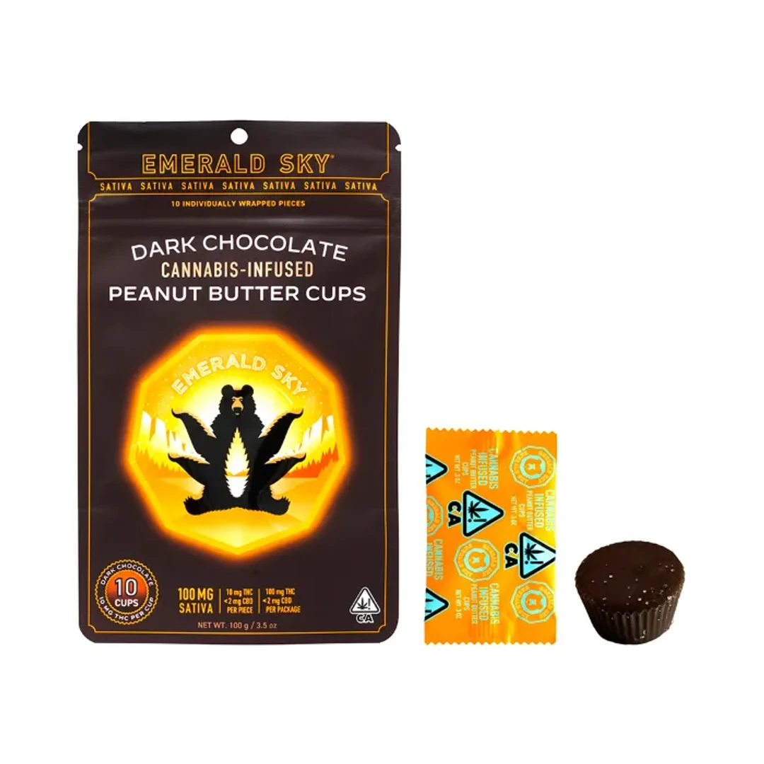 PEANUT BUTTER CUPS 10PK [100MG] SATIVA DARK CHOCOLATE - 100 MG - 10 PACK product image