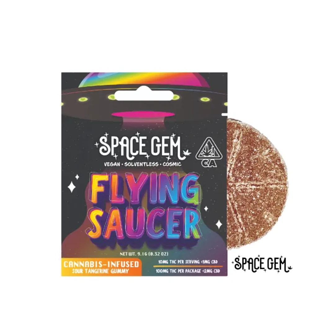 SOUR TANGERINE FLYING SAUCER GUMMY 100MG - 100 mg