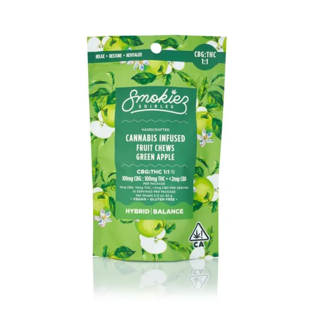FRUIT CHEWS 10PK [100MG] CBG SWEET GREEN APPLE - 100 MG - 10 PACK