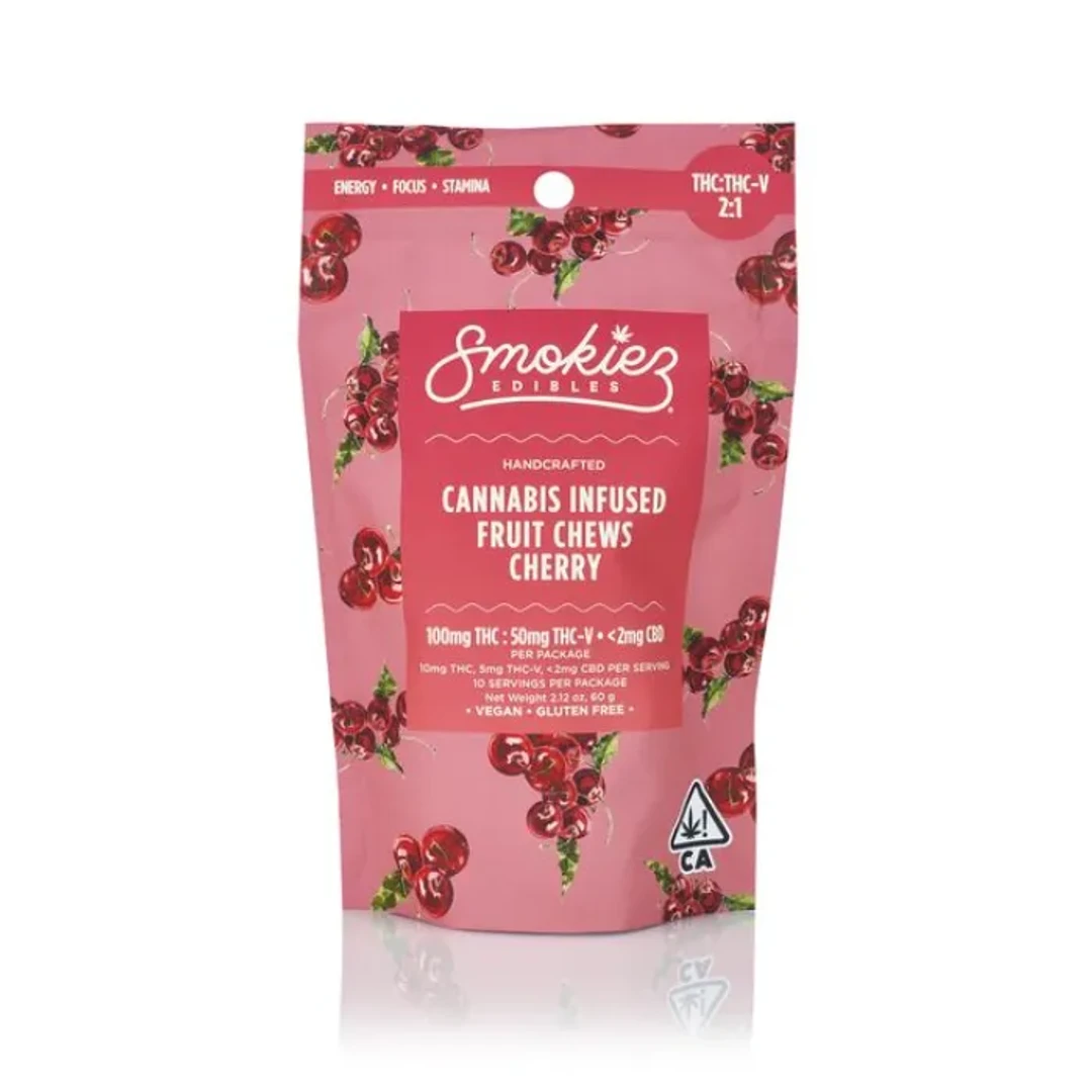FRUIT CHEWS 10PK [100MG] 2:1 THC:THCV SWEET CHERRY - 100 MG - 10 PACK