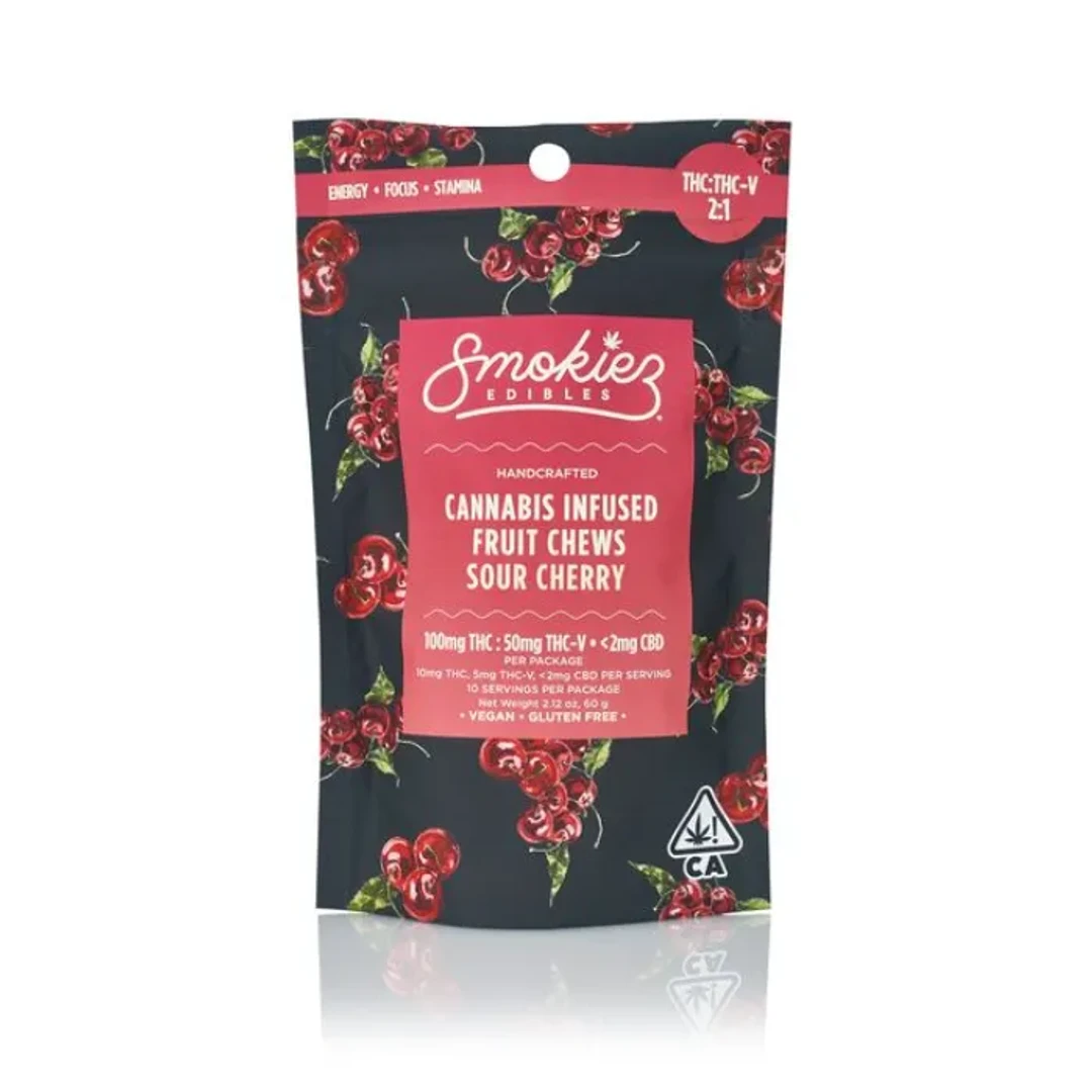 FRUIT CHEWS 10PK [100MG] 2:1 THC:THCV SOUR CHERRY - 100 MG - 10 PACK product image