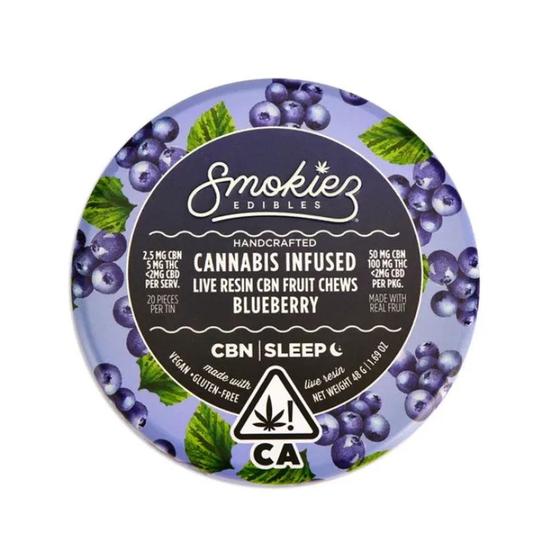 LIVE RESIN FRUIT CHEWS 20PK [100MG] 2:1 CBN BLUEBERRY - 100 MG - 20 PACK product image