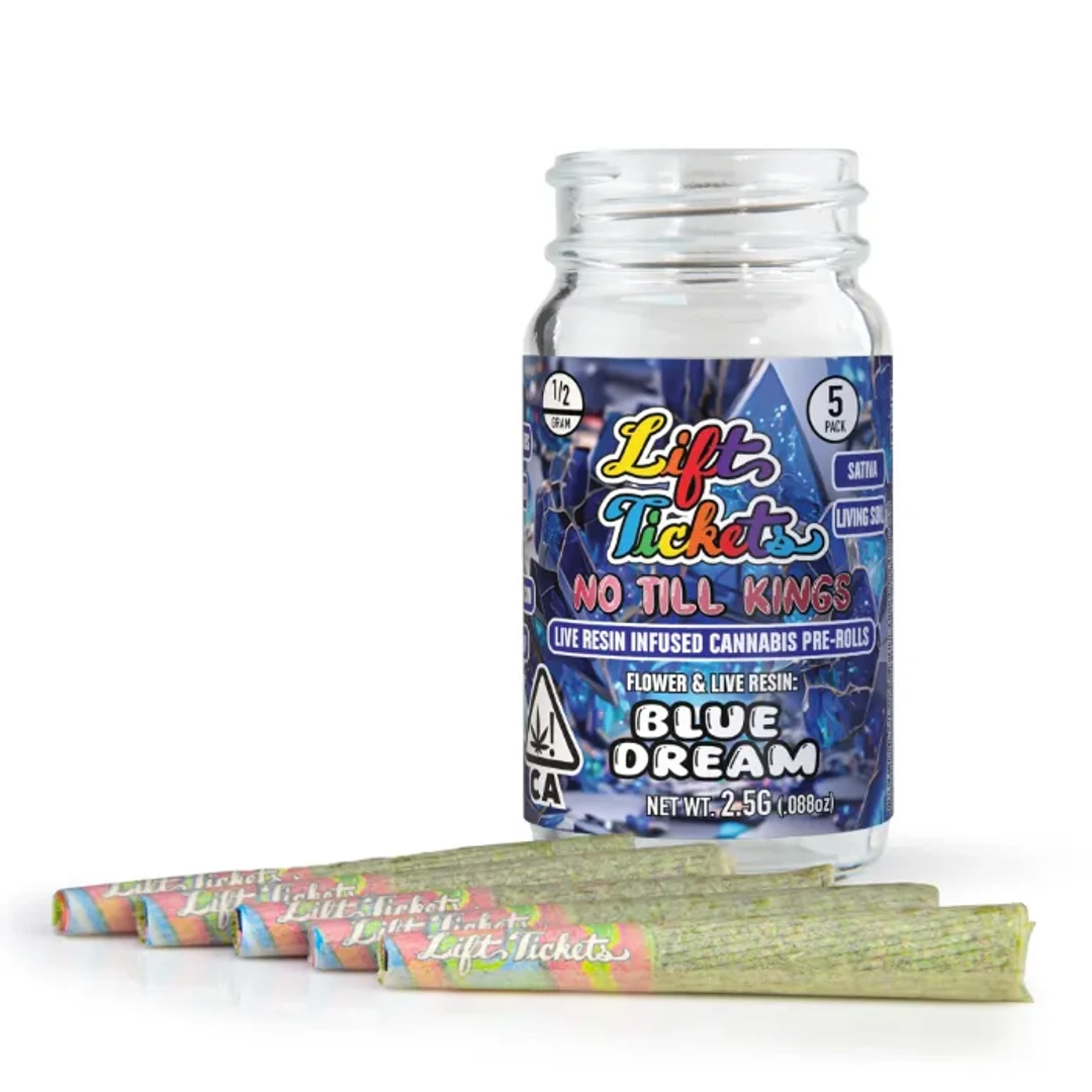INFUSED PREROLL 5PK [2.5G] BLUE DREAM BY NO TILL KINGS - 2.5 G - 5 PACK