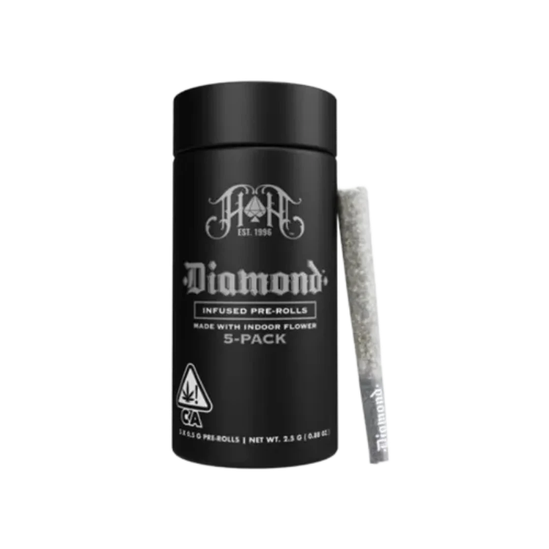 DIAMOND INFUSED PREROLL 5PK [2.5G] SOUR BUBBA - 2.5 G - 5 PACK