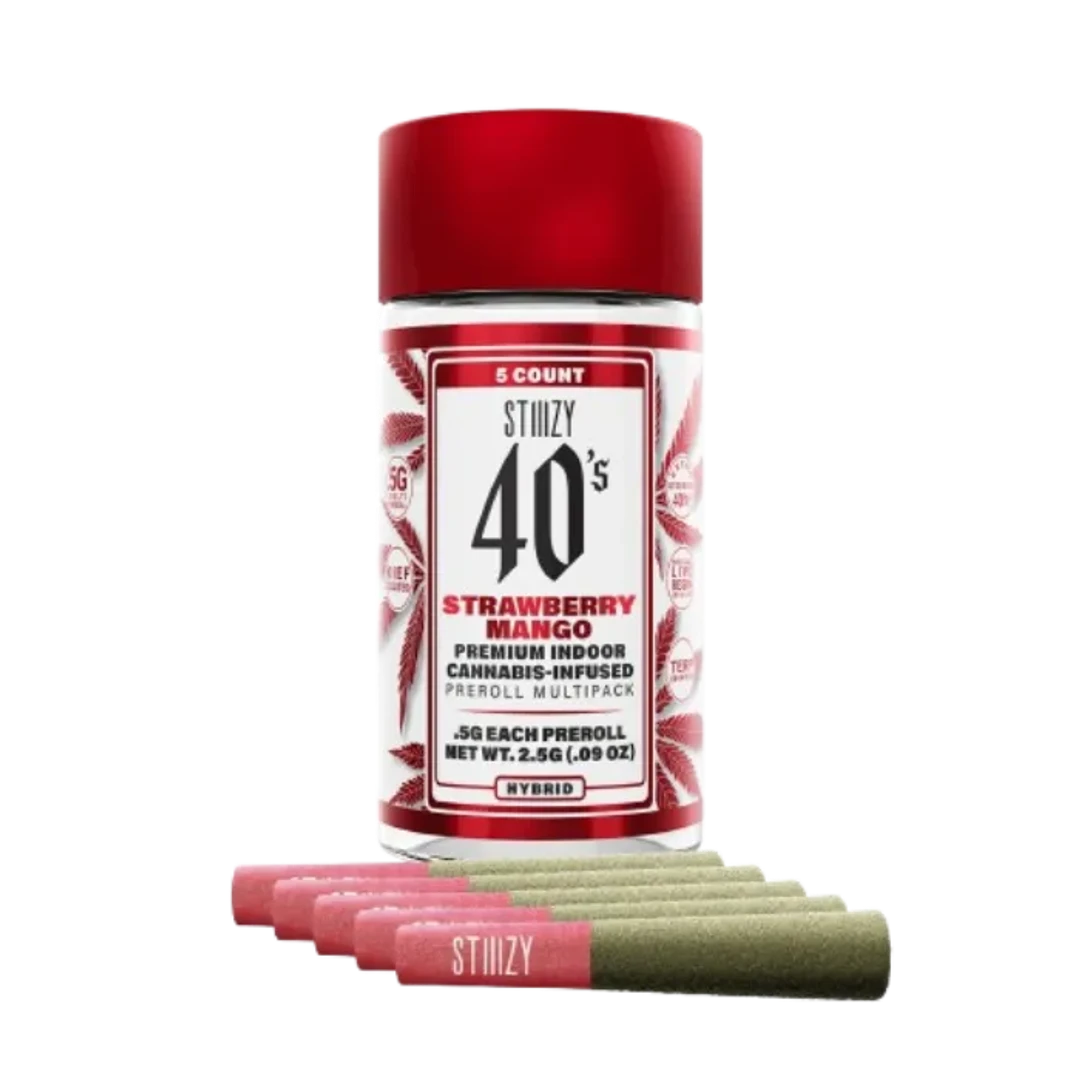 INFUSED 40'S PREROLL 5PK [2.5G] STRAWBERRY MANGO - 2.5 G - 5 PACK