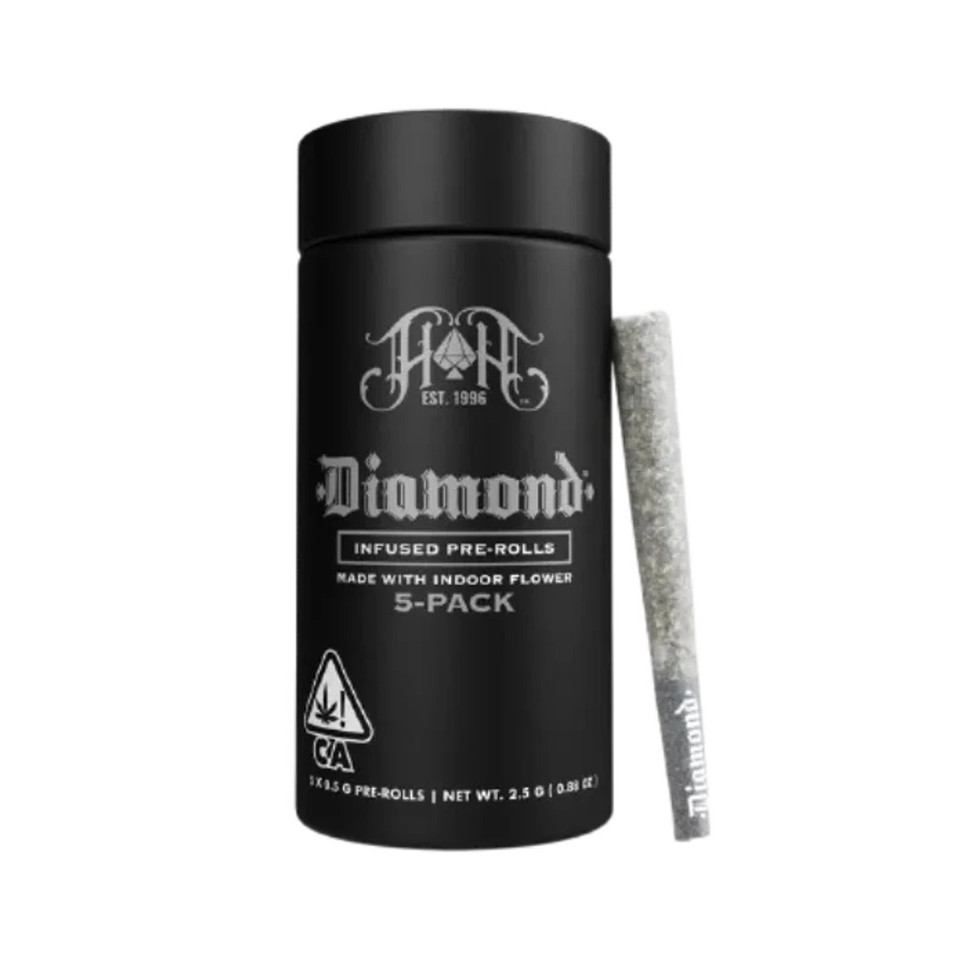 DIAMOND INFUSED PREROLL 5PK [2.5G] LEMONBERRY LANTZ BY RIDGELINE FARMS - 2.5 G - 5 PACK