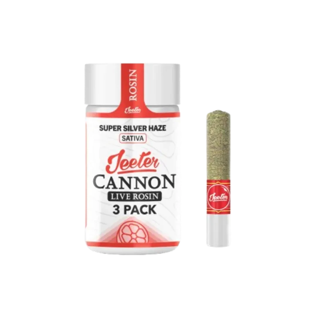 LIVE ROSIN BABY CANNON INFUSED PREROLL 3PK [1.5G] SUPER SILVER HAZE - 1.5 G - 3 PACK