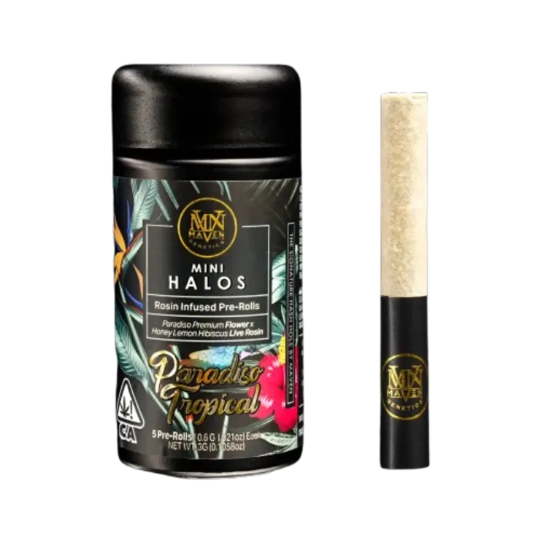 MINI HALOS ROSIN INFUSED PREROLL 5PK [3G] PARADISO TROPICAL - 3 G - 5 PACK product image