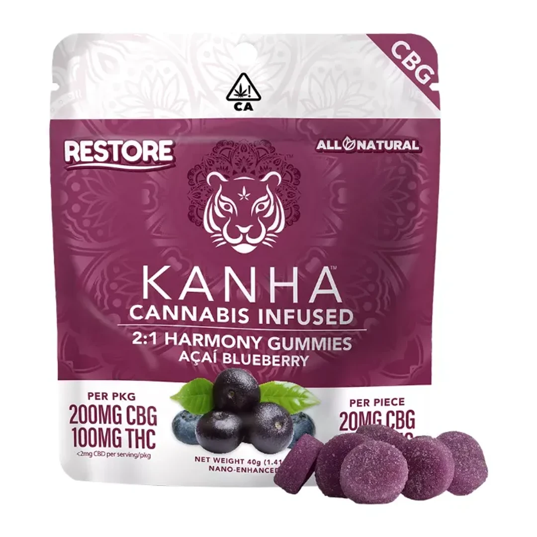 ACAI BLUEBERRY GUMMY 2:1 CBG:THC 10 PACK 100MG