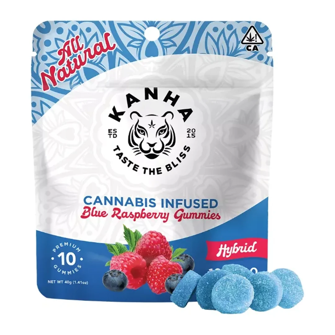 BLUE RASPBERRY GUMMY 10 PACK 100MG