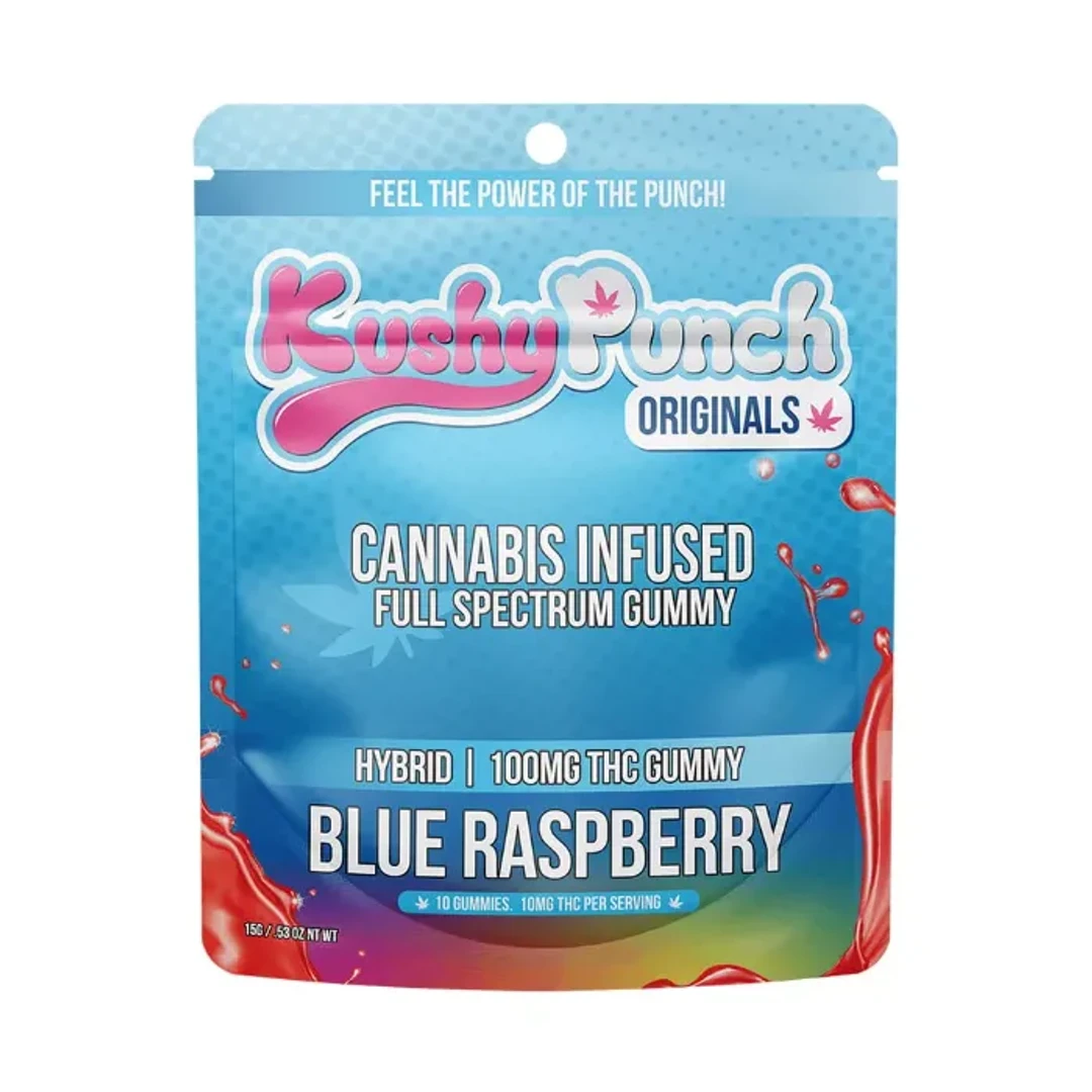 BLUE RASPBERRY HYBRID GUMMY 10 PACK 100MG