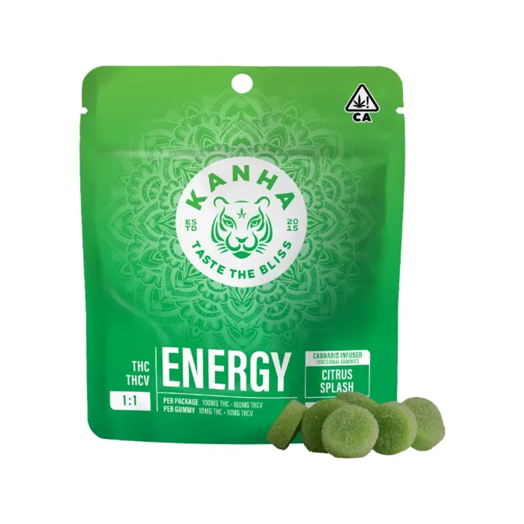 CITRUS SPLASH ENERGY GUMMY 1:1 THC:THCV 10 PACK 100MG
