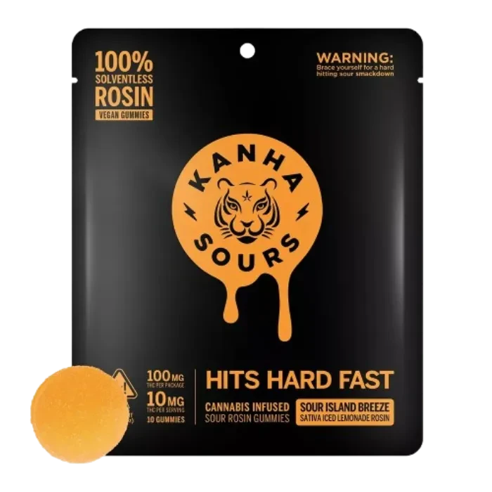SOUR ISLAND BREEZE SOLVENTLESS ROSIN GUMMY 10 PACK 100MG