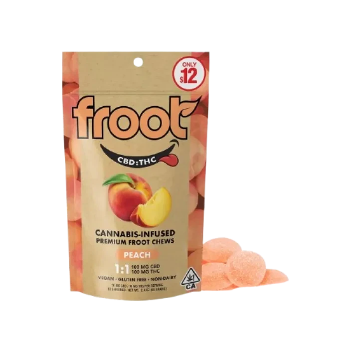 PEACH 1:1 CBD:THC GUMMY 10 PACK 100MG
