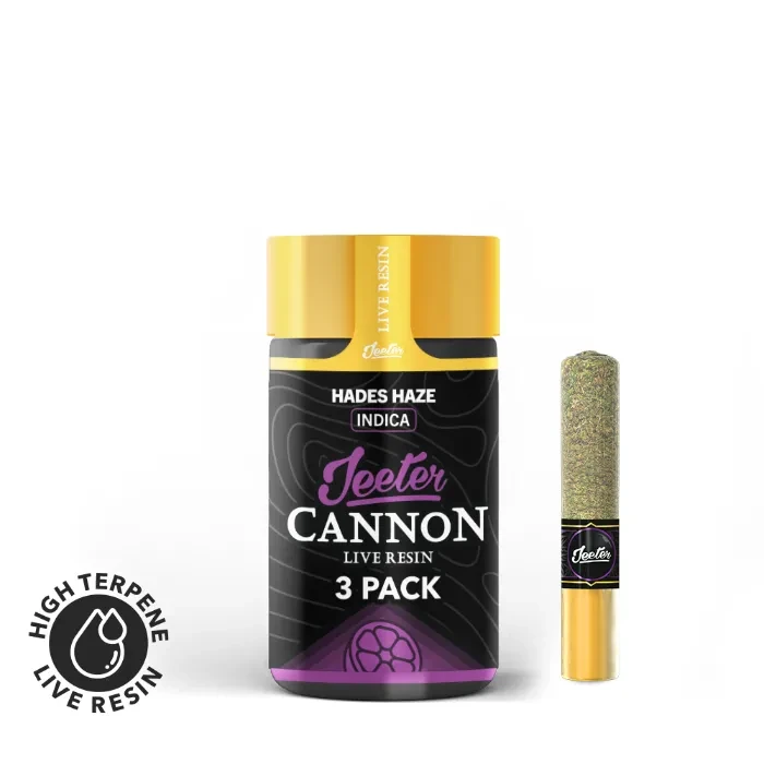 LIVE RESIN BABY CANNON INFUSED PREROLL 3PK [1.5G] HADES HAZE - 1.5 G - 3 PACK