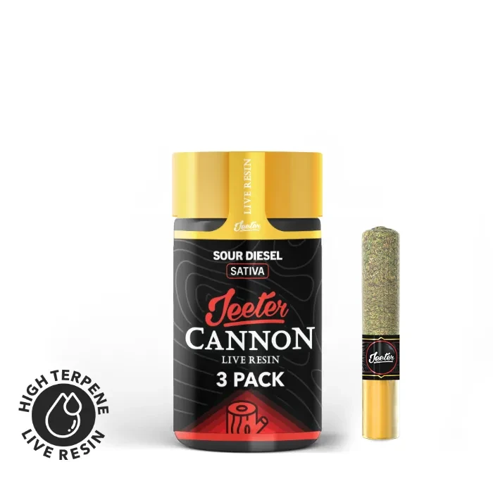 LIVE RESIN BABY CANNON INFUSED PREROLL 3PK [1.5G] SOUR DIESEL - 1.5 G - 3 PACK