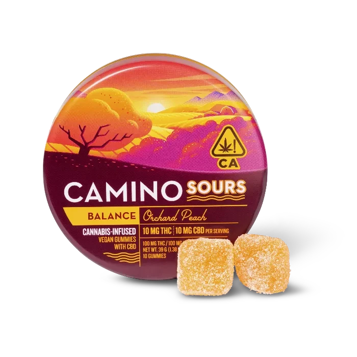 SOURS GUMMIES 10PK BALANCE [100MG] 1:1 THC:CBD ORCHARD PEACH product image