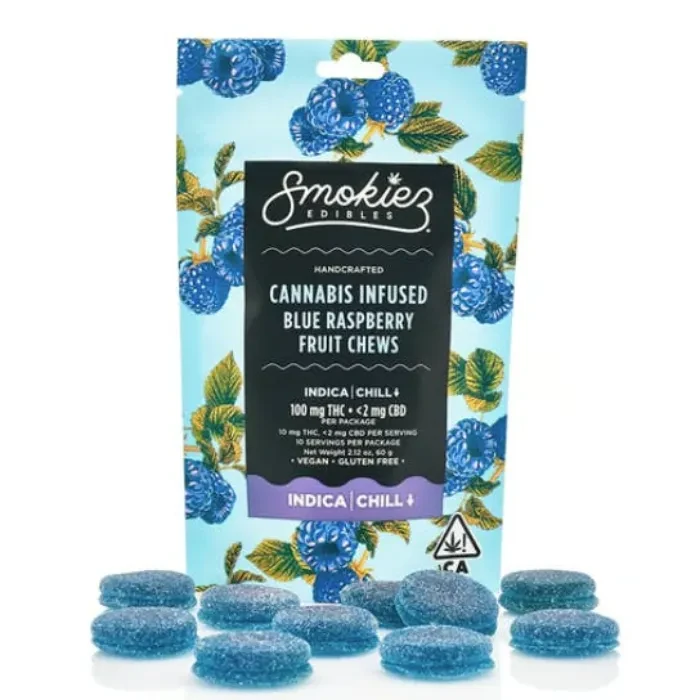 FRUIT CHEWS 10PK [100MG] BLUE RASPBERRY - 100 MG - 10 PACK product image