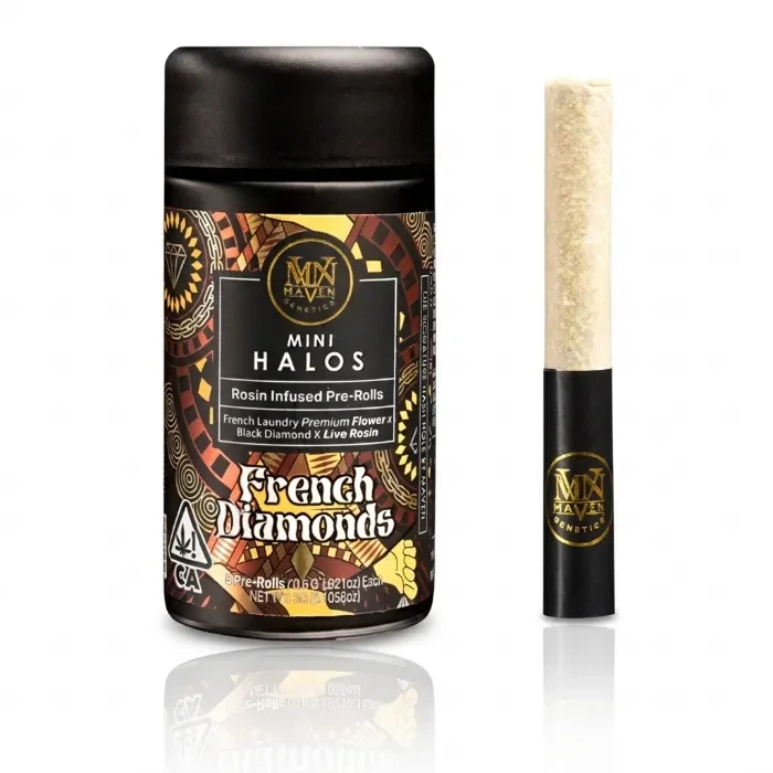 MINI HALOS ROSIN INFUSED PREROLL 5PK [3G] FRENCH DIAMONDS - 3 G - 5 PACK product image