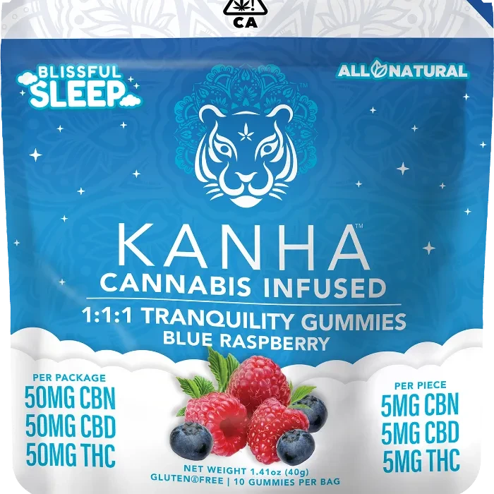 KANHA FX GUMMIES 10PK [150MG] 1:1:1 CBN:CBD:THC TRANQUILITY BLUE RASPBERRY - 150 MG - 10 PACK 150MG