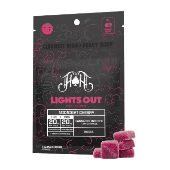 MIDNIGHT CHERRY SLEEP GUMMY 1:1 THC:CBN 5 PACK 100MG