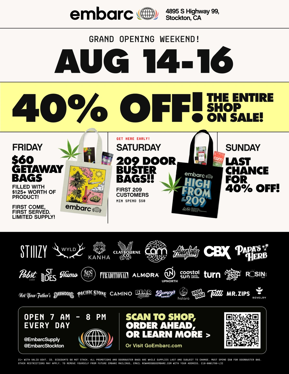 embarc stockton grand opening flyer