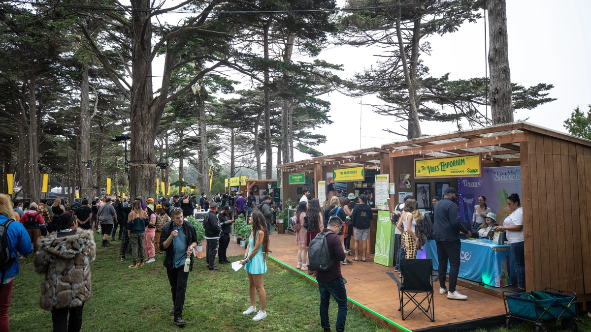 booths at grass lands in outside lands