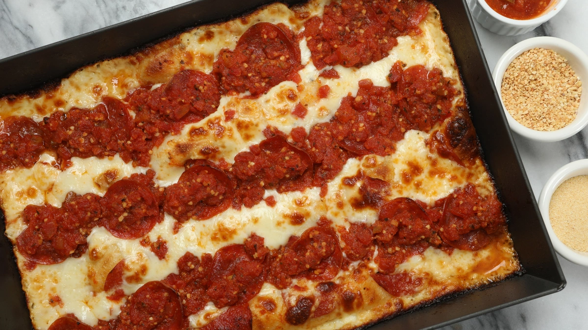 detroit style pizza is one option for best late night food in Chico