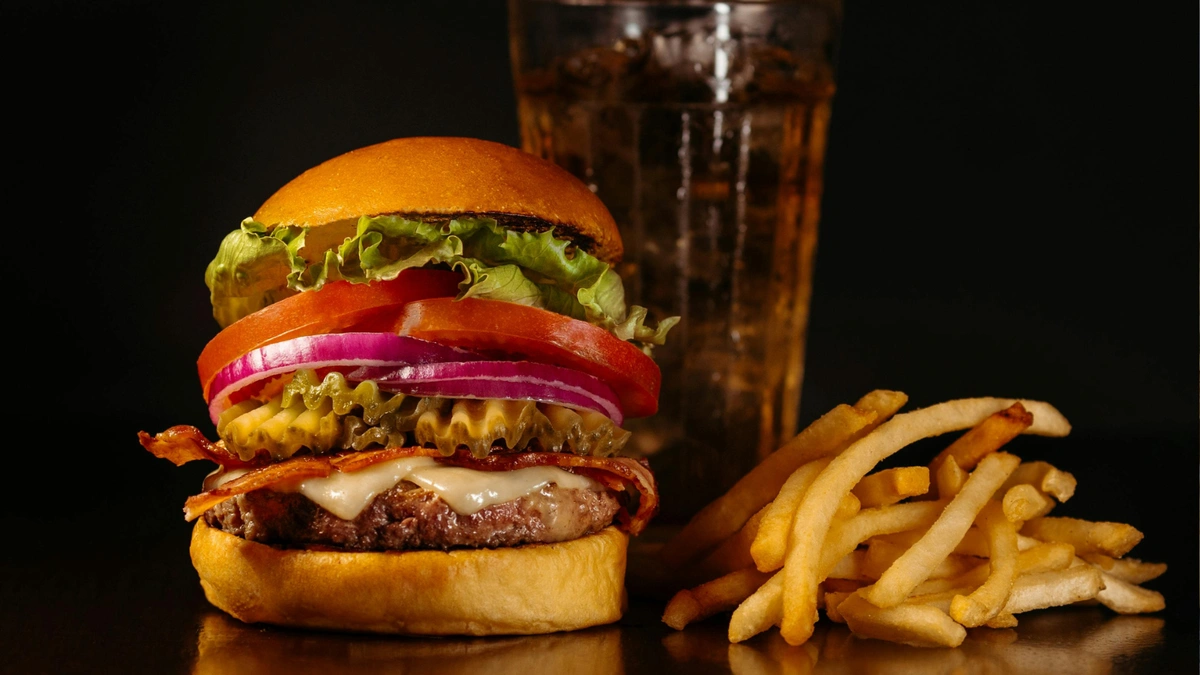 burger and fries