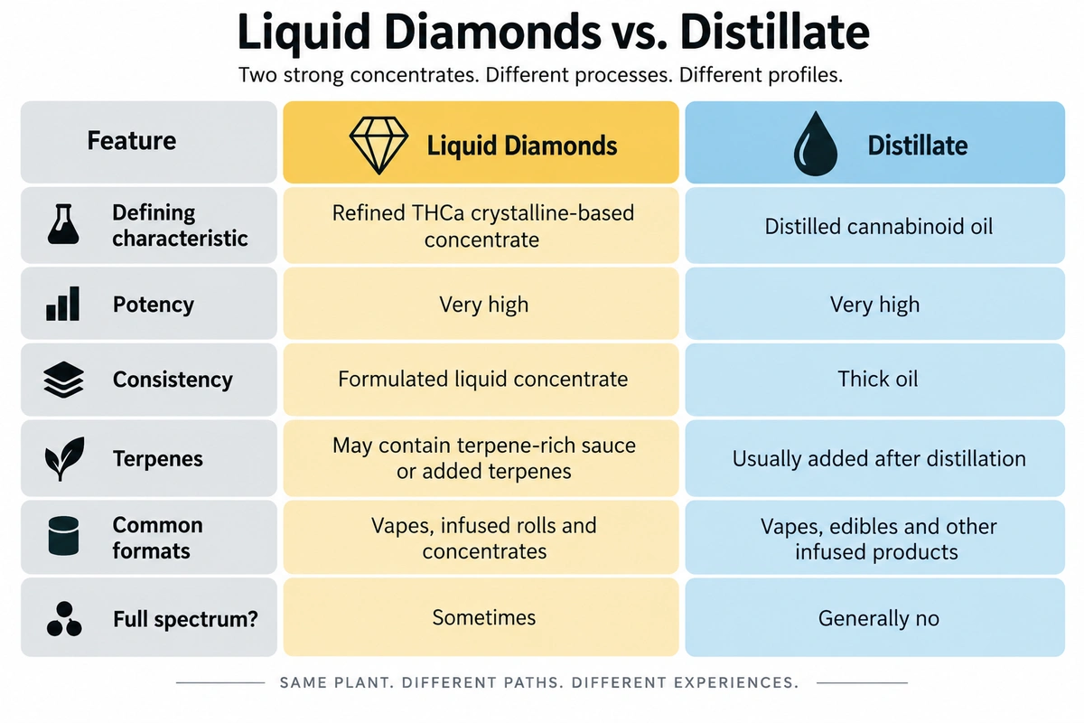 liquid diamonds vs distillate chart