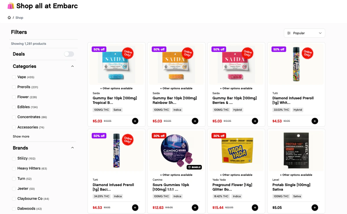 embarc menu how to buy weed online
