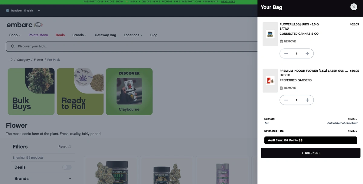 embarc shopping cart