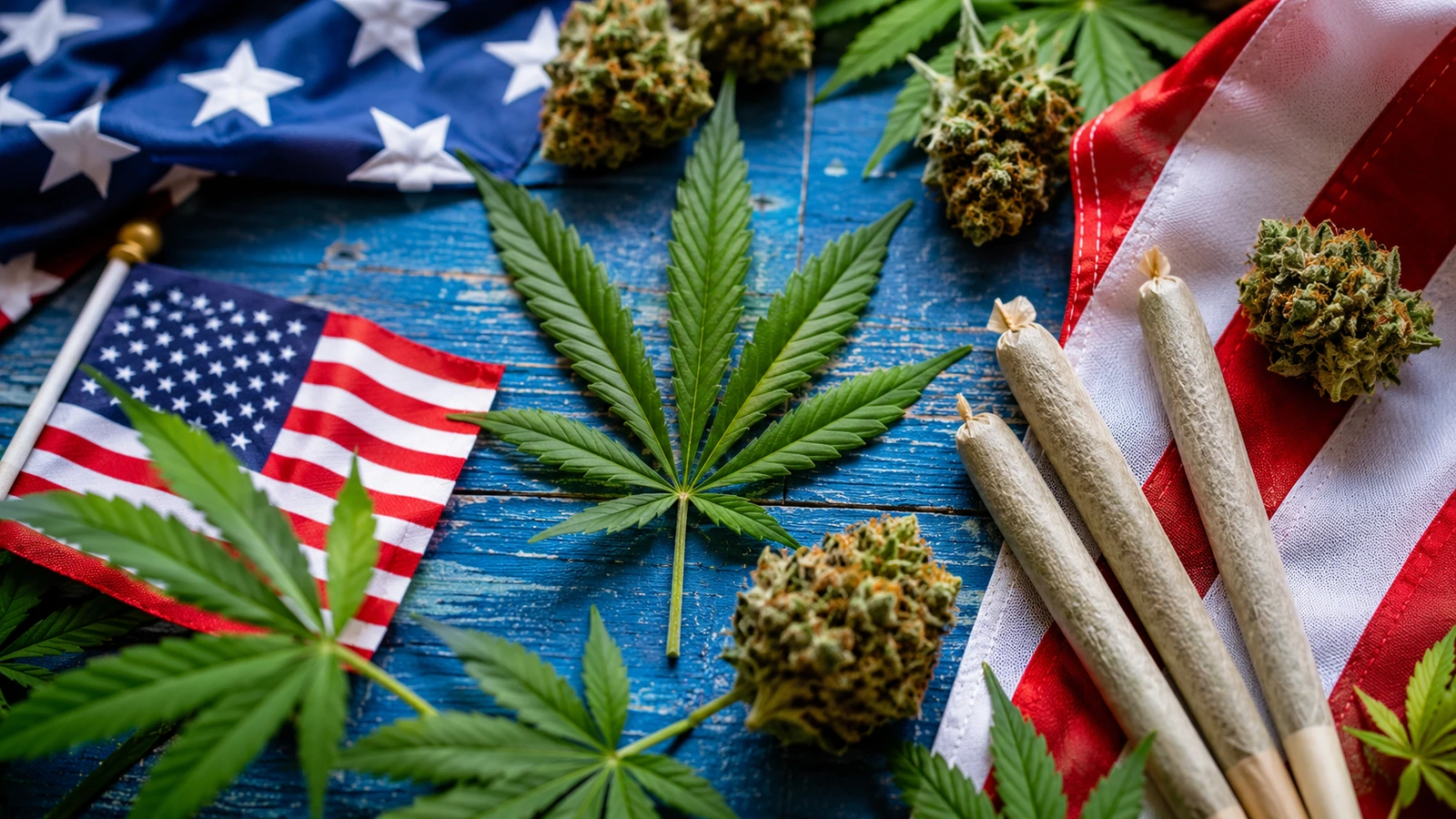 american flags and  cannabis 4th of july weed 