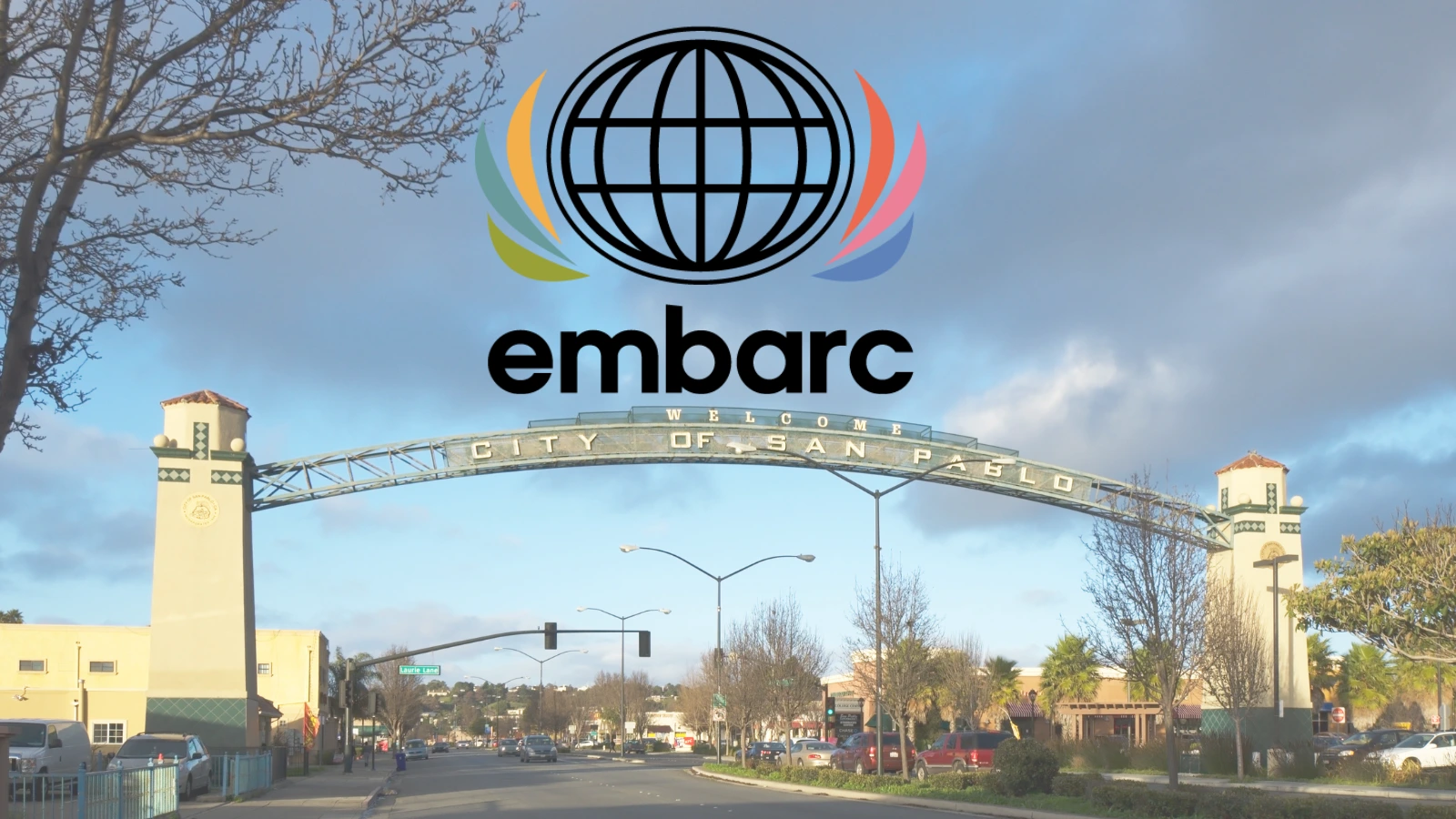 embarc san pablo logo over city