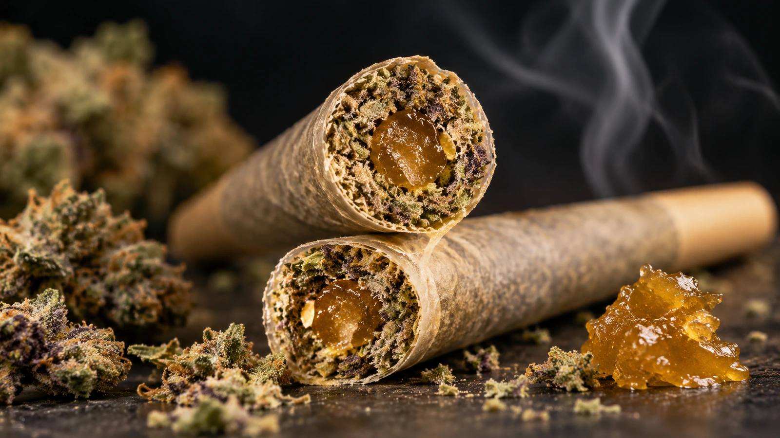 infused pre roll with cannabis flower and concentrate