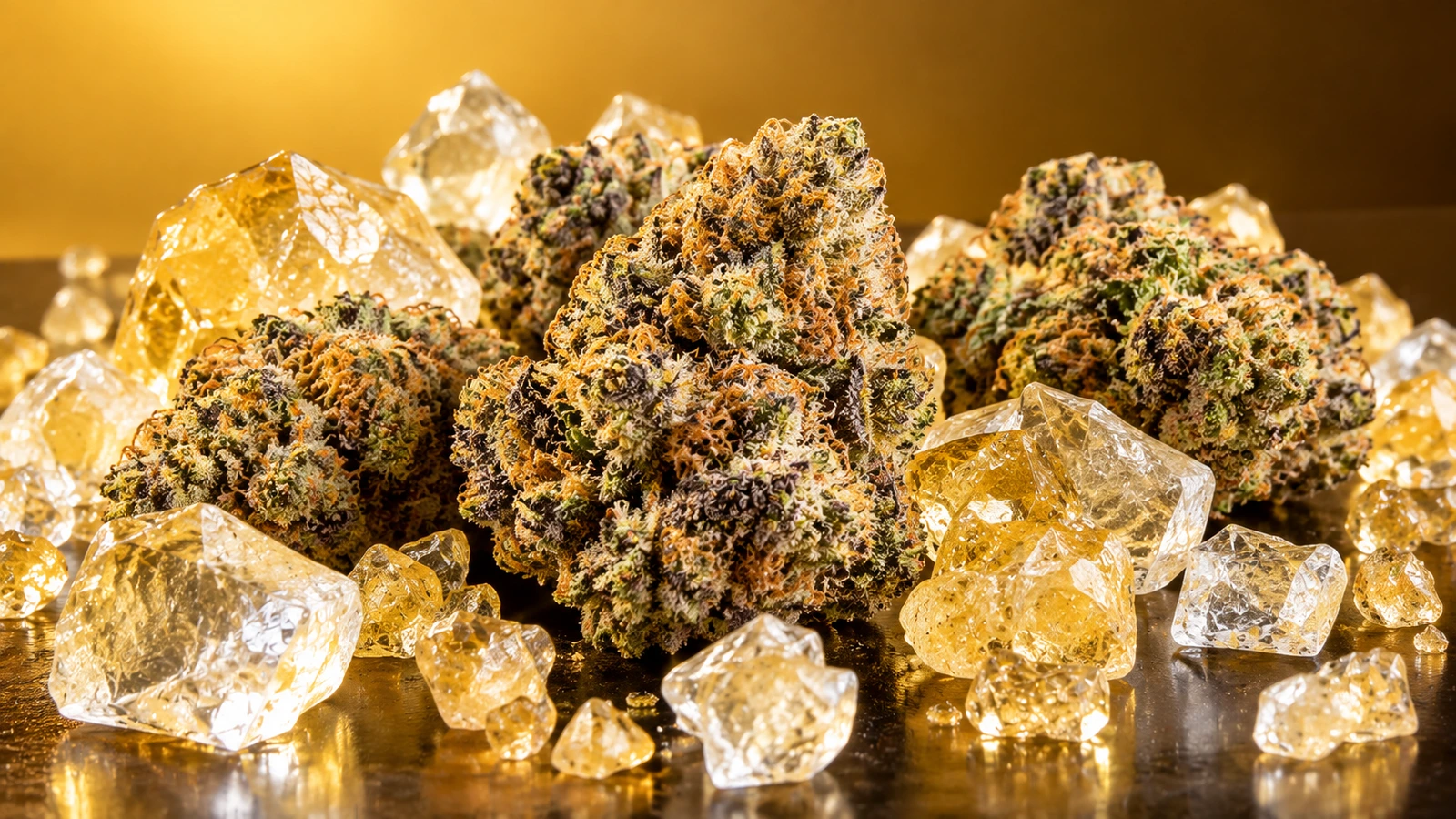 cannabis nugs with THCA diamonds