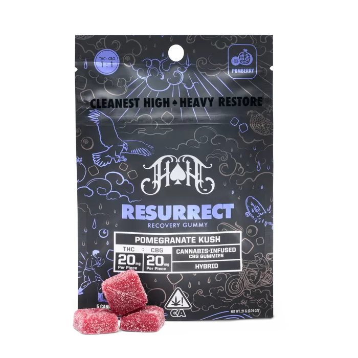 GUMMIES 5PK [100MG] 1:1 THC:CBG RESURRECT RECOVERY POMEGRANATE KUSH product image