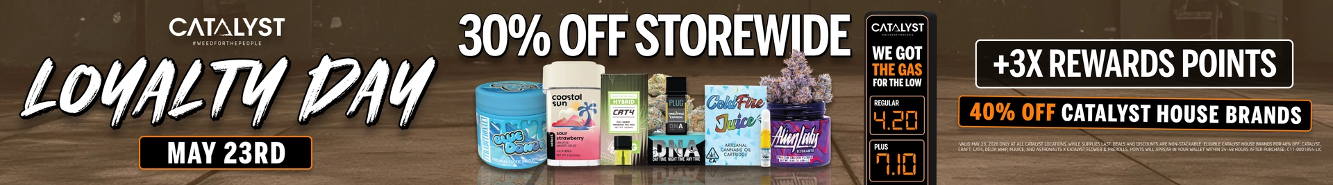 Catalyst Loyalty Day sale with 30% off storewide, 40% off Catalyst House Brands, and triple loyalty points!