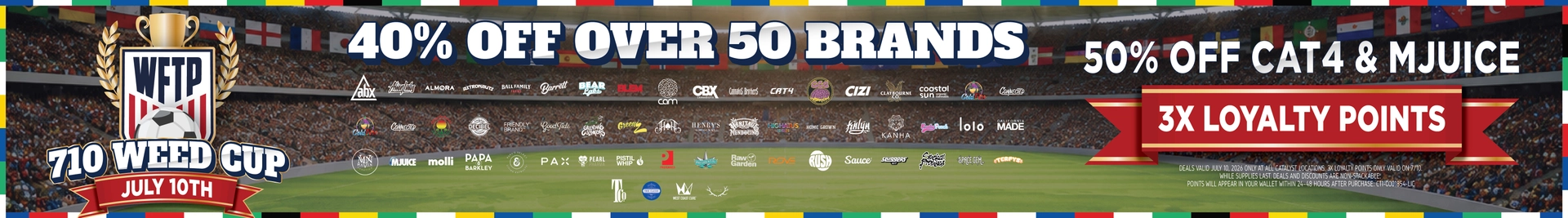 40% off 50+ Participating Brands + 50% off Catalyst House Brands + 3x Loyalty Points!
