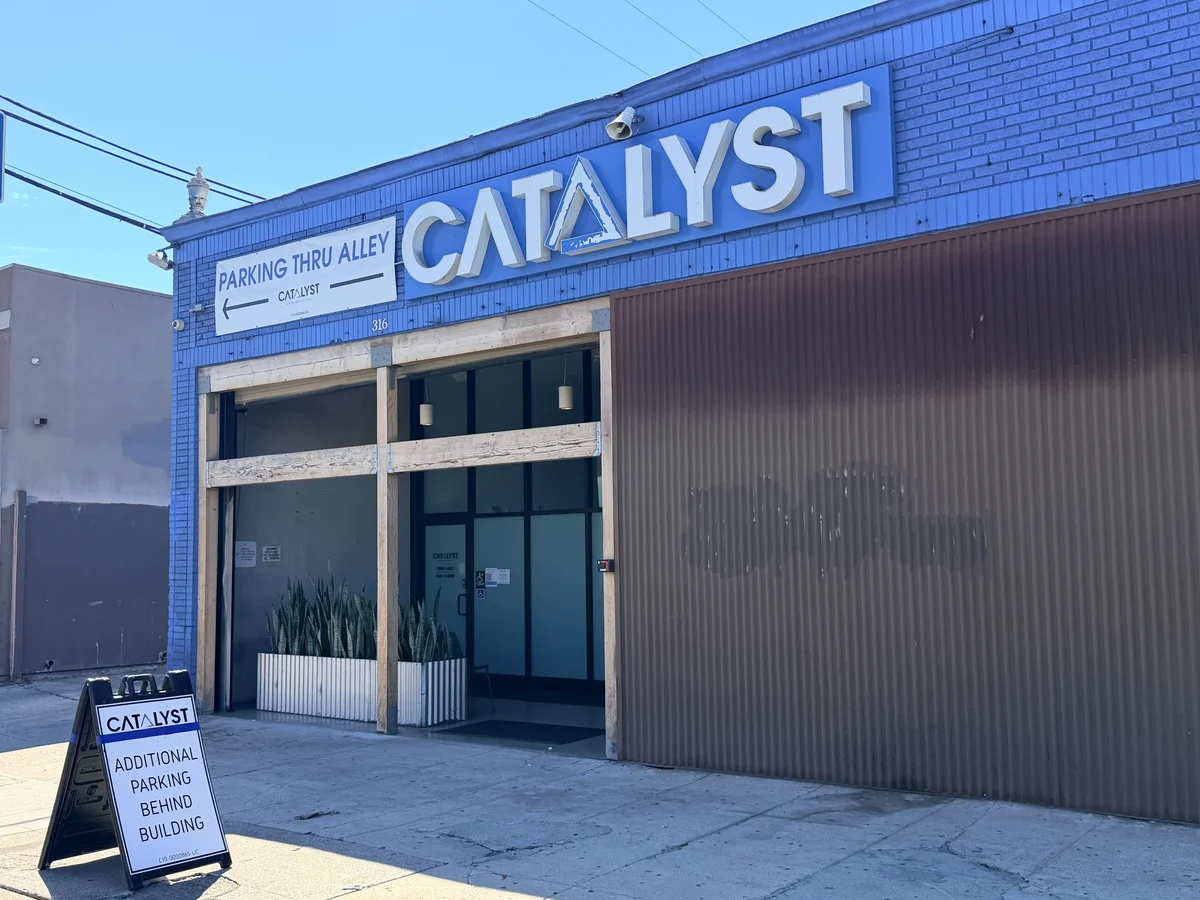 Storefront view of Catalyst dispensary Florence Avenue Store
