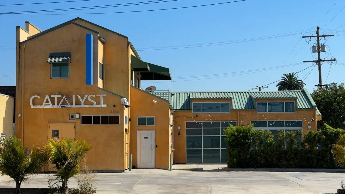 Catalyst Cannabis Dispensary Retro Row storefront on 4th Street, Long Beach