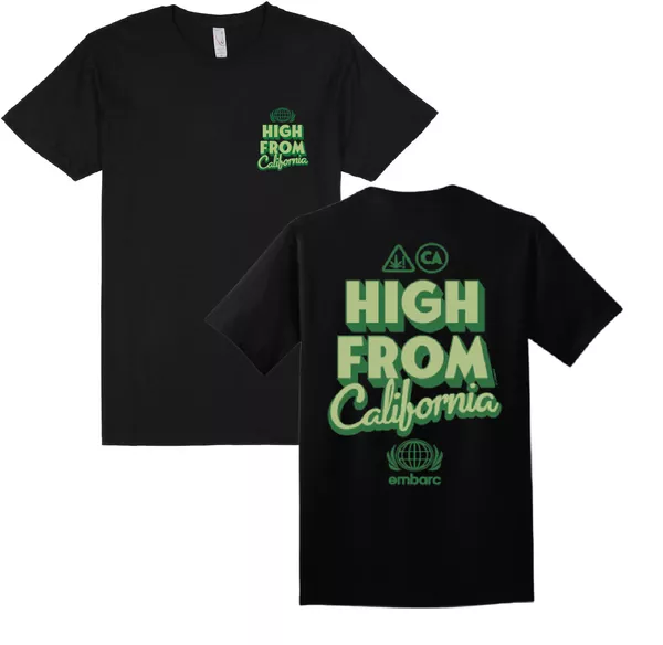 HIGH FROM CALI STANDARD T-SHIRT SHORT SLEEVE BLACK [S]
