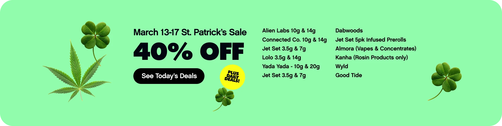 40% Off St Patrick's Weekend