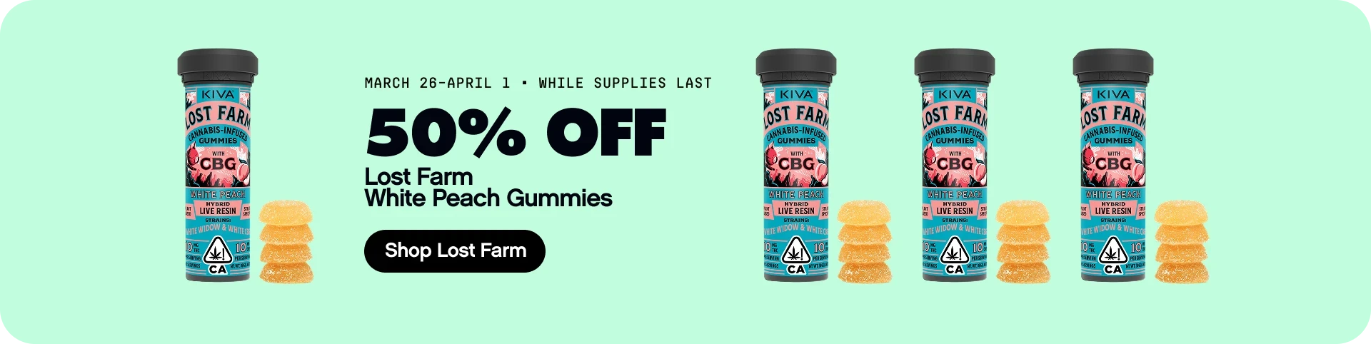 50% Off Lost Farm White Peach starting Thursday March 26