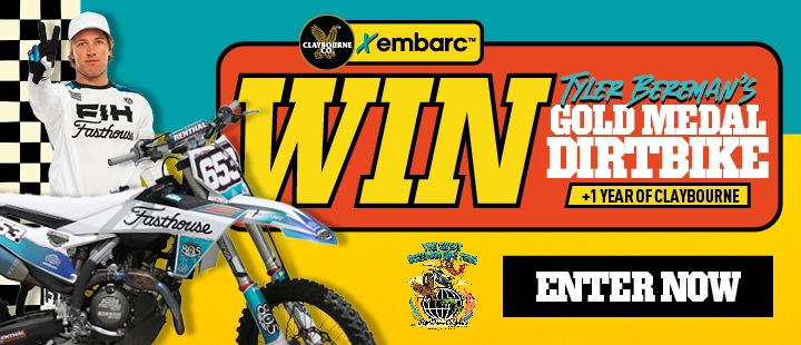 Win Tyler Bereman's gold medal dirtbike + 1 year of Claybourne
